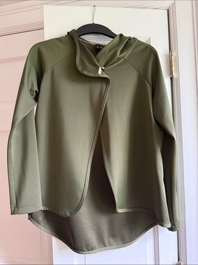 Olive Hooded Open-Front Women's Jacket